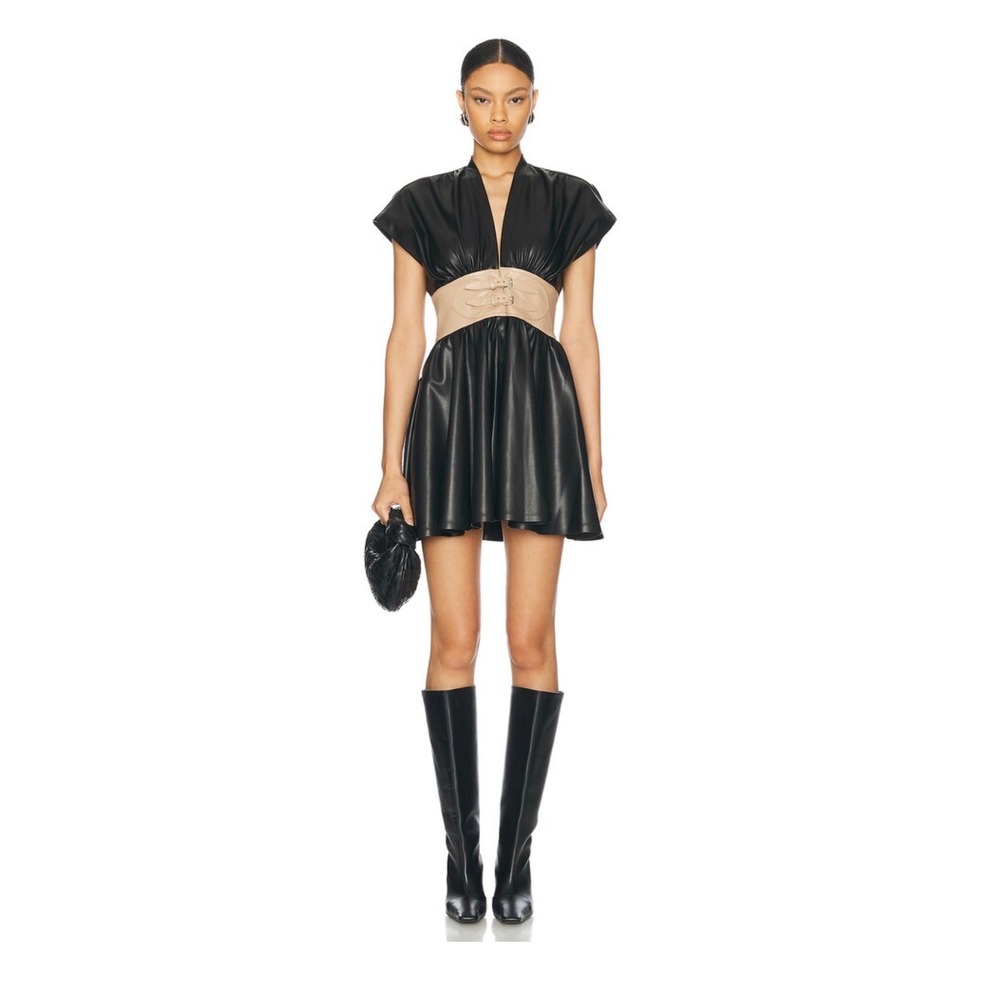 ALEXIS Berlin Short Dress in Black and Beige Size XXS NWT Please Read